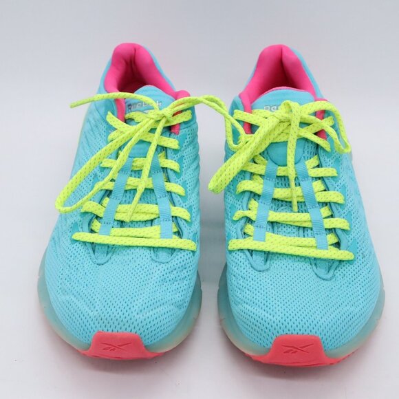 Reebok ZIG KINETICA Womens Size 3 Neon Blue/Pink FW7153 Lace Up Casual Shoes - Picture 2 of 11